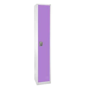 72 in. H Steel 1-Door 3-Shelf Key Lock Storage Locker Cabinet in Purple