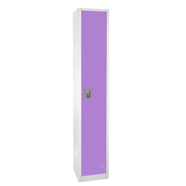AdirOffice 72 in. H Steel 1-Door 3-Shelf Key Lock Storage Locker Cabinet in Purple