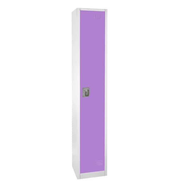 AdirOffice 629-Series 72 in. H 1-Tier Steel Key Lock 2-Shelf Storage Locker Free Standing Cabinets in Purple