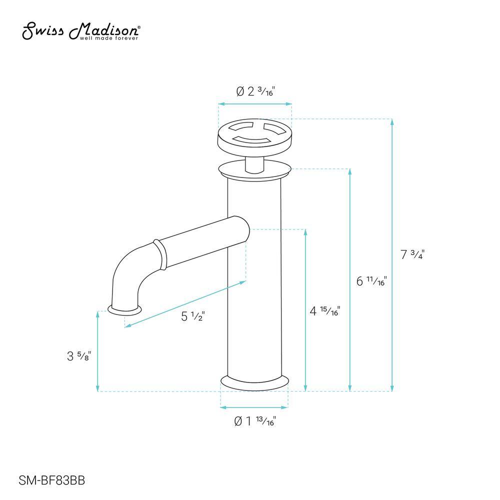Matte Black and Blue Single-Handle Bathroom Faucet