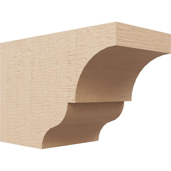Ekena Millwork 6-in. x 8-in. x 12-in. Asheboro Woodgrain, Primed Tan Timberthane Polyurethane Rafter Tail Brace