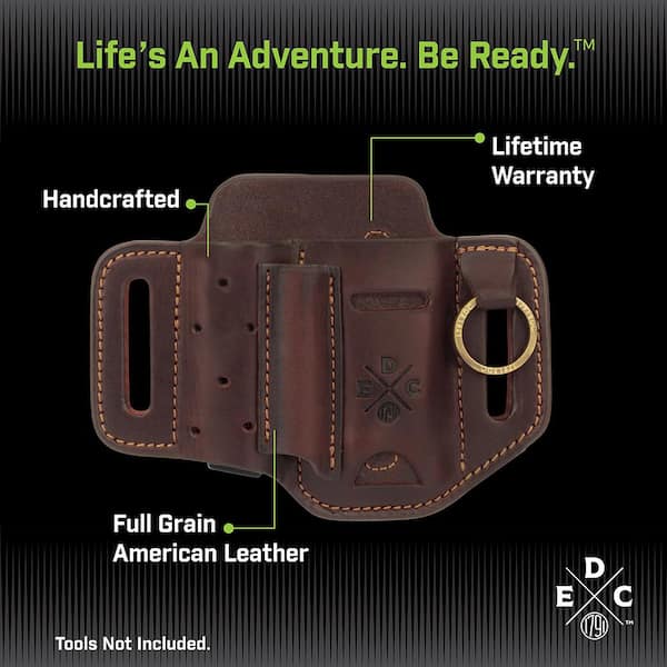 Personalized full grain Leather tape measure belt clip holster