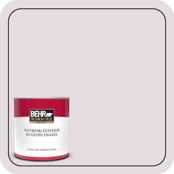 BEHR PREMIUM PLUS 1 qt. #100E-1 Coquette Hi-Gloss Enamel Interior/Exterior Paint & Primer