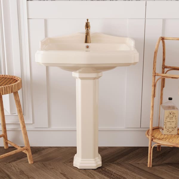 DEERVALLEY 23 in. W x 19 in. D Rectangular Vitreous China Pedestal 