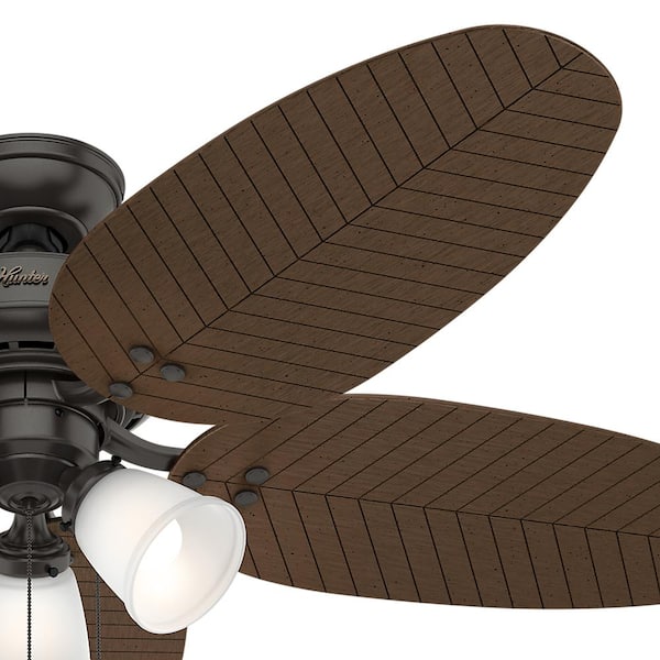 Hunter Lago Vista 54 In Led Indoor Outdoor Noble Bronze Ceiling Fan With Light Kit 53424 The Home Depot Hunter Lago Vista 54 In Led Indoor, Home Depot Tropical Ceiling Fans