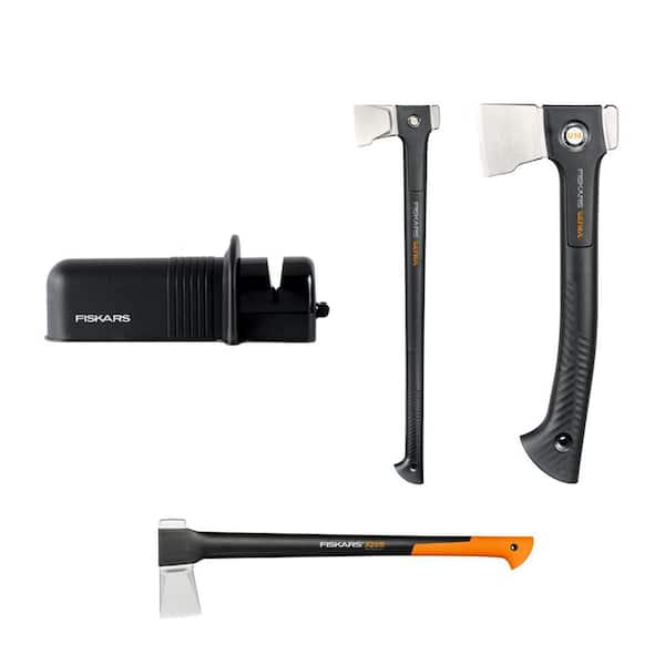 Wood Prep Chop and Sharpen Collection, U32 Ultra Axe, U14 Ultra Axe, X25 Splitting Axe, Axe Sharpener
