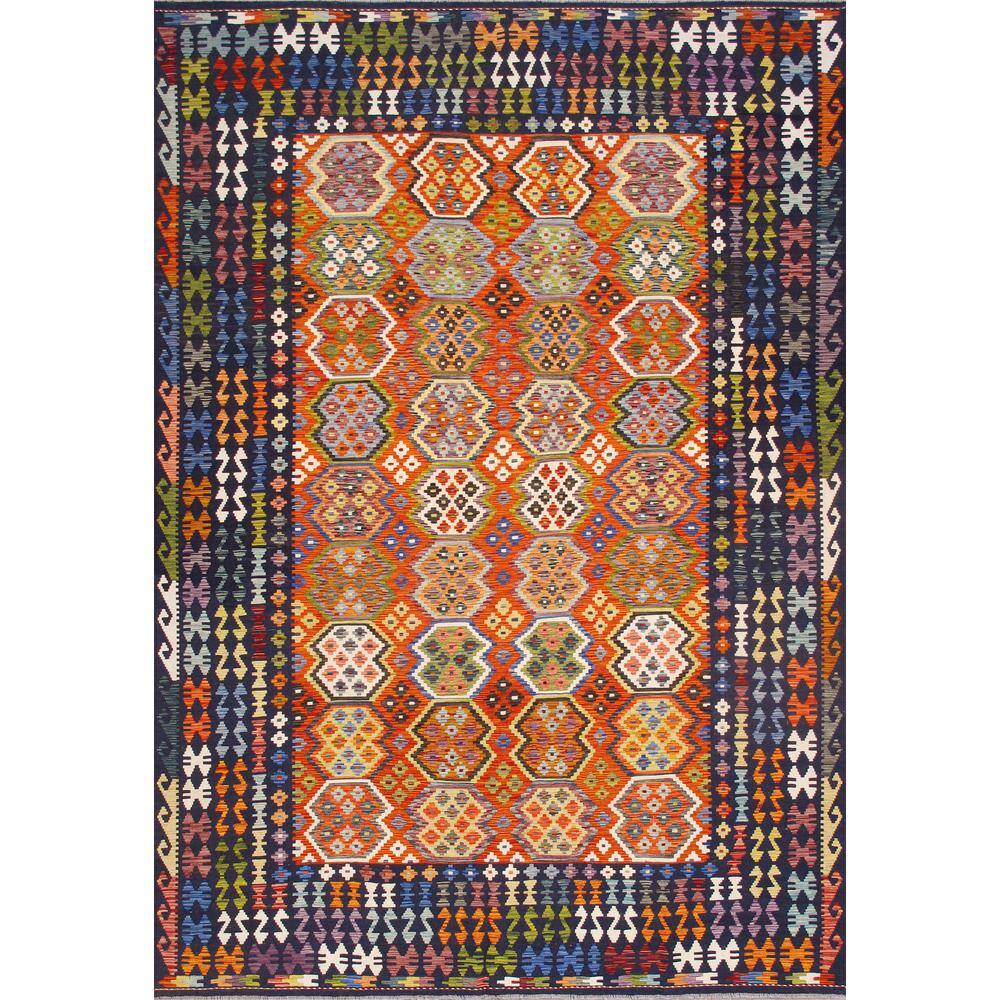 Pasargad Home Kilim Multi 8 ft. x 11 ft. Geometric Wool Area Rug 990259 ...