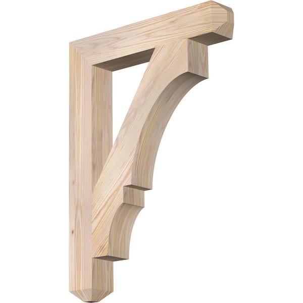 Ekena Millwork 3.5 in. x 30 in. x 22 in. Douglas Fir Balboa Craftsman Smooth Bracket