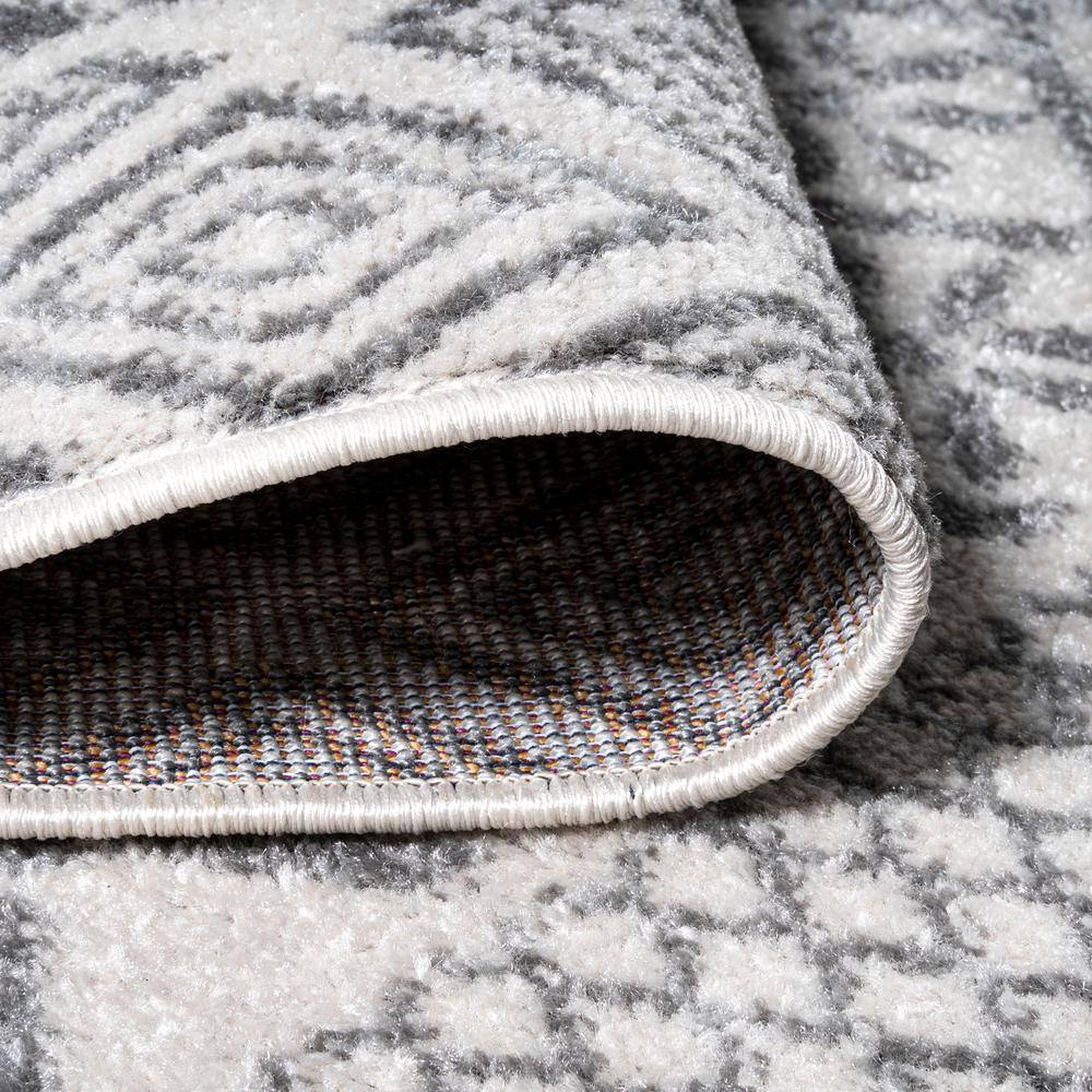 Athens Geometric Boho 5x8 Gray Synthetic Area Rug