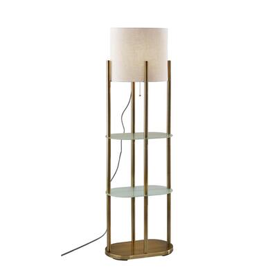 Brushed Steel Shelf Floor Lamp, Threshold Floor Lamp With Shelves Shade Replacement