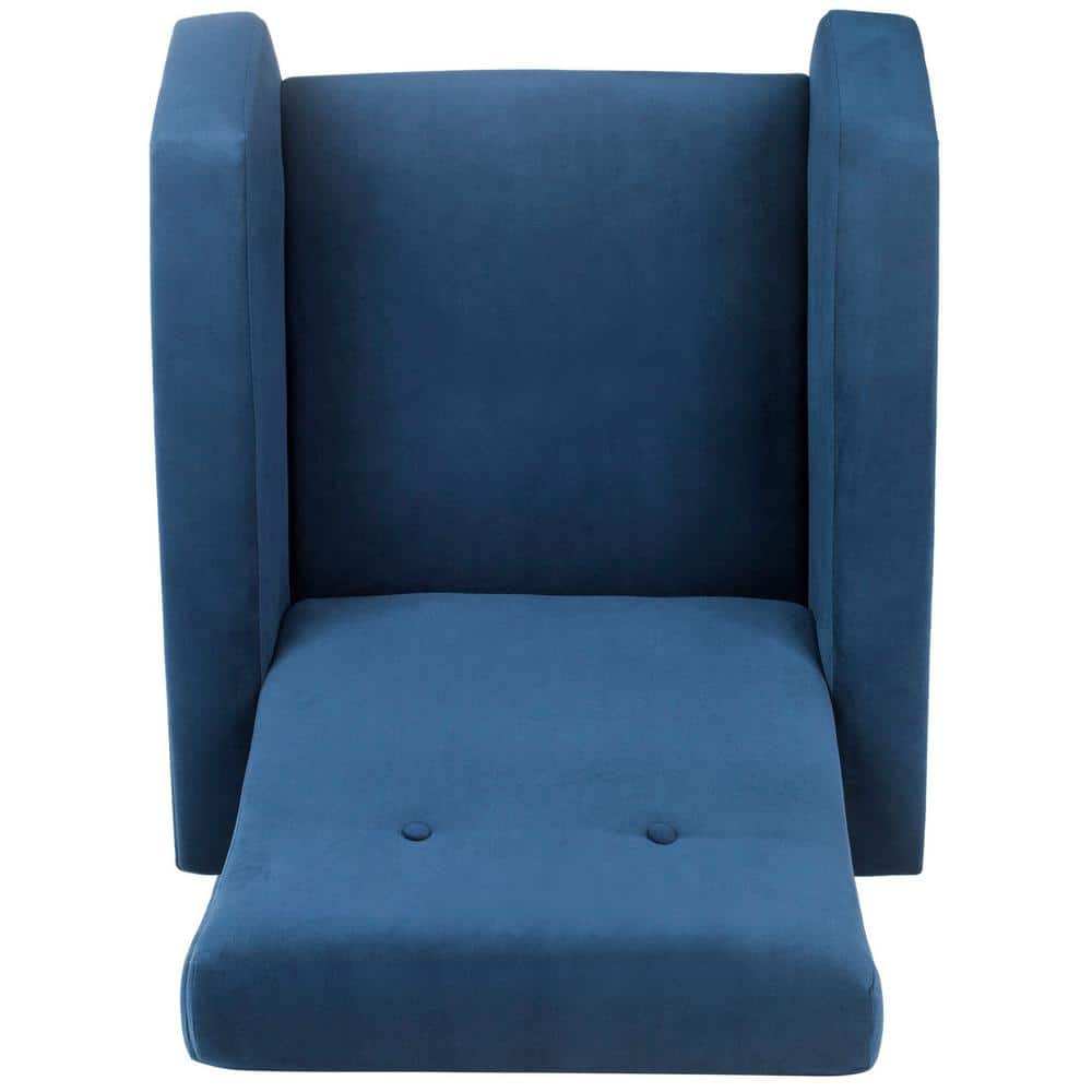 Navy Velvet Mid Century Modern Accent Chair with Gold Legs