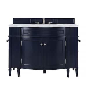 Brittany 46.5 in. W x 23.5 in. D x 34 in. H Bathroom Vanity in Victory Blue with Carrara Marble Top