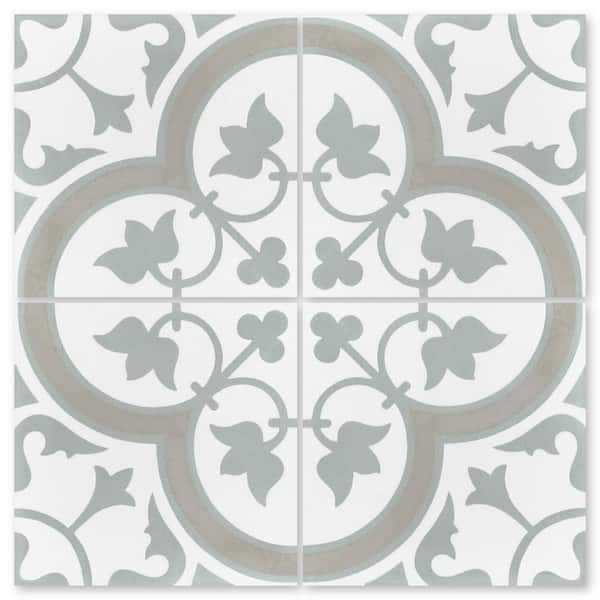 Villa Lagoon Tile Tulips B Vintage 8 in. x 8 in. Cement Handmade Floor and Wall Tile (Box of 8 / 3.45 sq. ft.)