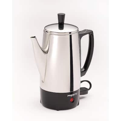 Farberware 12-Cup Classic Stainless Steel with Blue Knob Coffee Percolator  47794 - The Home Depot