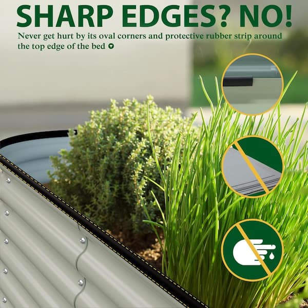 6 ft. x 3 ft. x 2 ft. Galvanized Steel Raised Garden Bed Planter Box Outdoor, Light Green