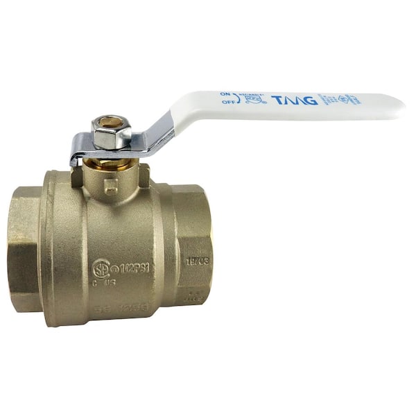 Unbranded 2 in. Lead Free Brass FIP Ball Valve with Stainless Steel Ball and Stem