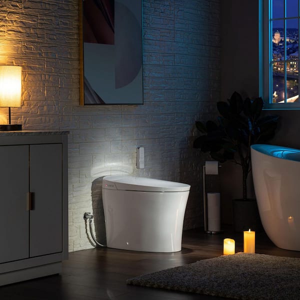 Victoria Intelligent Chair Height 1.0 GPF /1.6 GPF Elongated Toilet in White with Auto Flush and Foot Sensor Operation