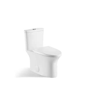 Block III 1-piece 1/1.5 GPF High Efficiency Dual Flush Elongated Toilet in White, Seat Included