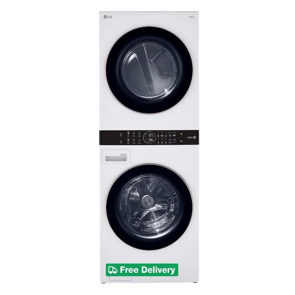 WashTower Stacked SMART Laundry Center 4.5 Cu.Ft. Front Load Washer & 7.4 Cu.Ft. Electric Dryer in White