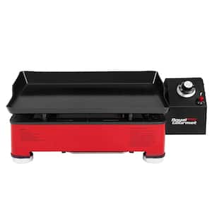 1-Burner Portable Table Top Propane Gas Grill Griddle in Red