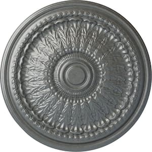 27 in. x 2-1/2 in. Brunswick Urethane Ceiling Medallion (Fits Canopies up to 4-1/2 in.), Platinum