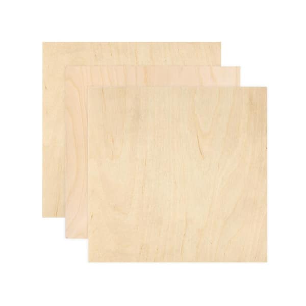 Walnut Hollow 1/4 in. x 1 ft. x 1 ft. Birch Plywood Project Panel (3-Pack)