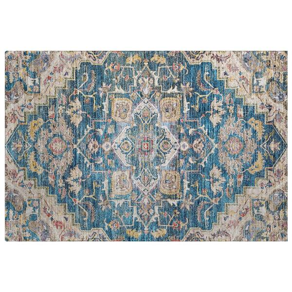 Dream Shag Premium Machine Washable Abstract ADS774 Blue 3 ft. x 4 ft. Area Rug