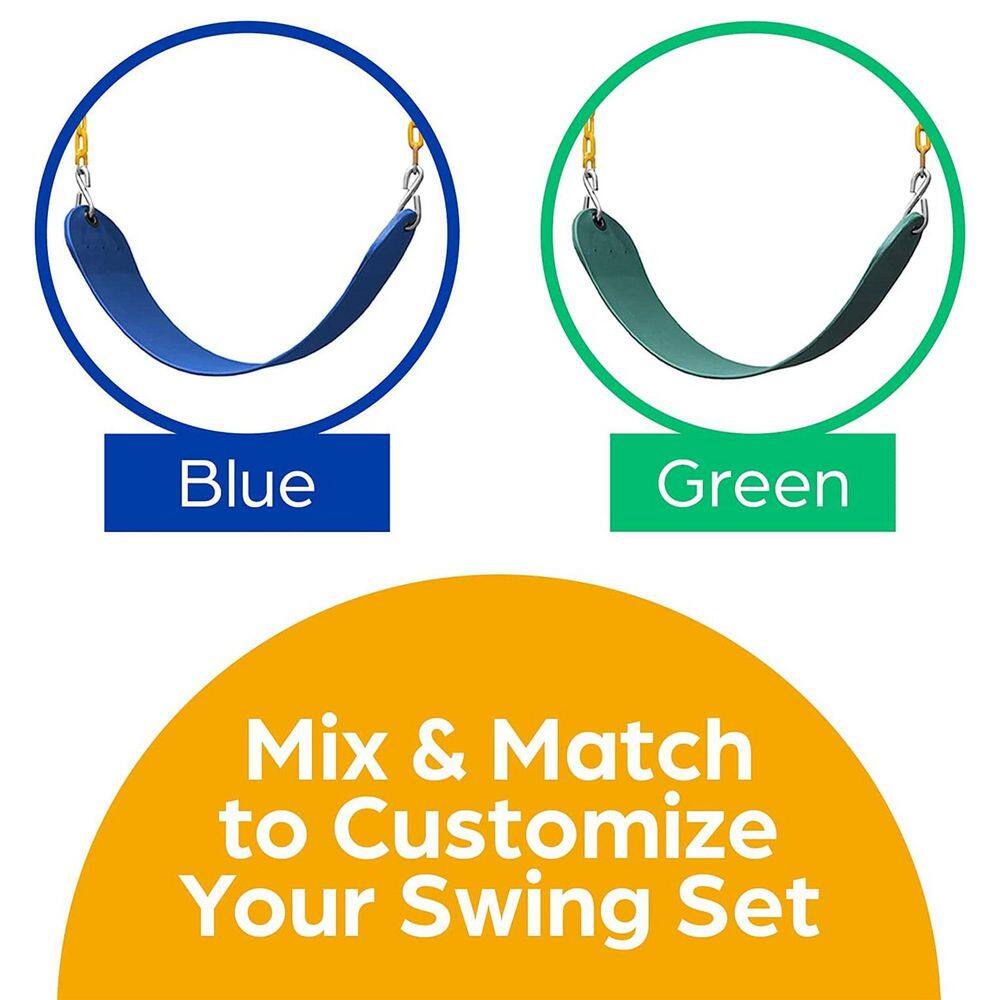 Green Heavy Duty Outdoor Swing Set with Chains, 2 Pack