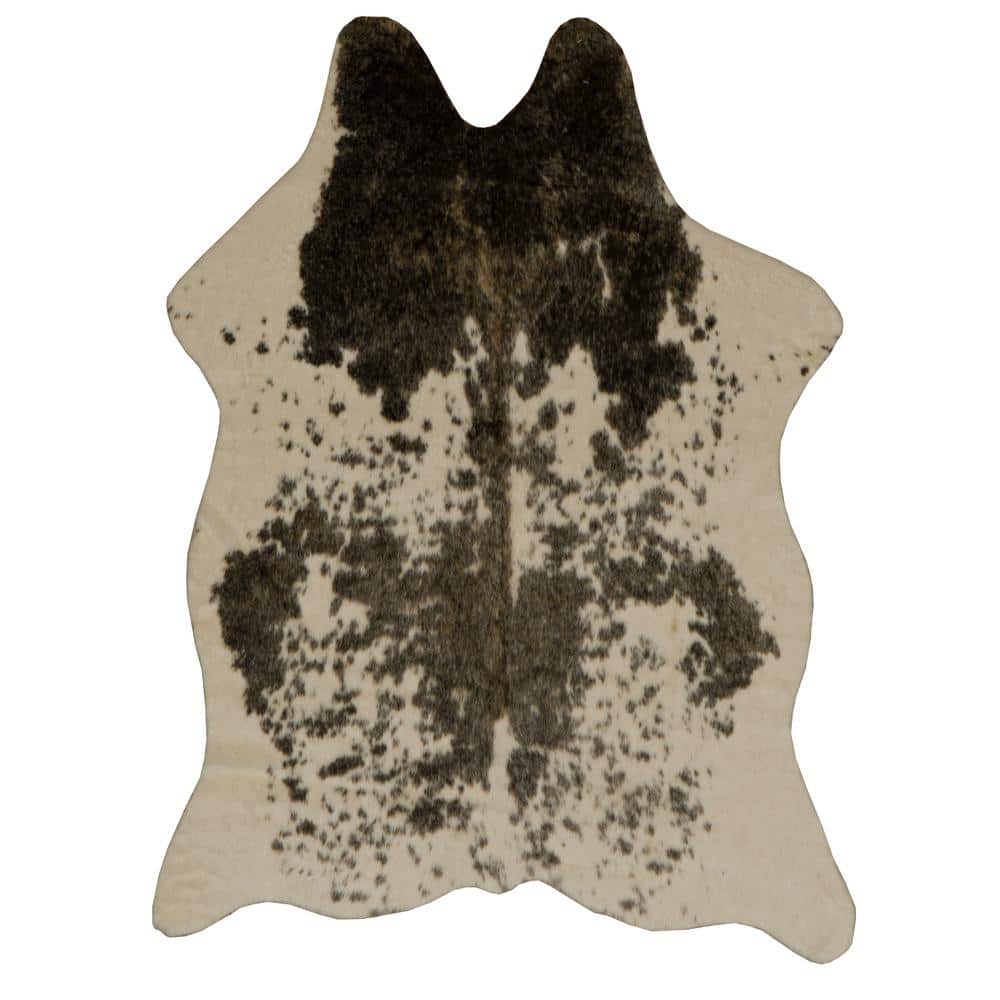 Crocus 4 ft. x 5 ft. Faux Hide Mini Brown and White Speckle Area rug price history on PriceWatchPro