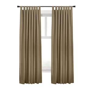 Ventura Tab Top Pebble Polyester Smooth 52 in. W x 95 in. L Tab Top Indoor Blackout Curtain (Double Panels)