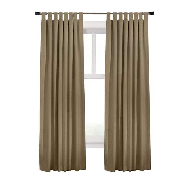 Unbranded Ventura Tab Top Pebble Polyester Smooth 52 in. W x 95 in. L Tab Top Indoor Blackout Curtain (Double Panels)