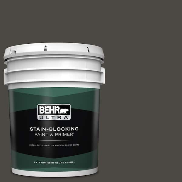 BEHR ULTRA 5 gal. #780F-7 Stealth Jet Semi-Gloss Enamel Exterior Paint & Primer