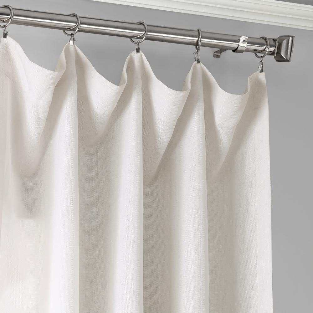 Ombre Blue Faux Linen Light-Filtering Curtain Panel 50x84