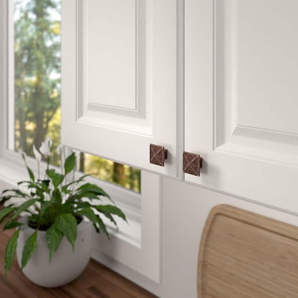 McKenzie Collection 1-1/4 in. (32 mm) Modern Antique Copper Square Cabinet Knob