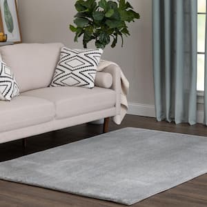Bazaar Piper 2-Tone Grey 5 ft. x 7 ft. Solid Polyester Area Rug