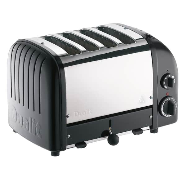 Dualit New Gen 4-Slice Matte Black Wide Slot Toaster with Crumb Tray