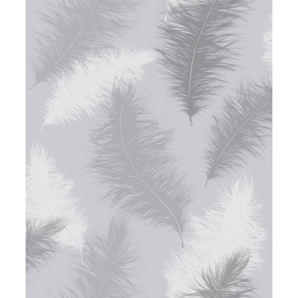 Arthouse Sussurro Feather Grey Paper Strippable Roll (Covers 56 sq. ft.)