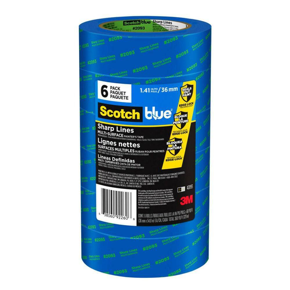 ScotchBlue 2093-36EC Painters Tape, 1.41 inches x 60 yards, 2093, 1 Roll,  Blue