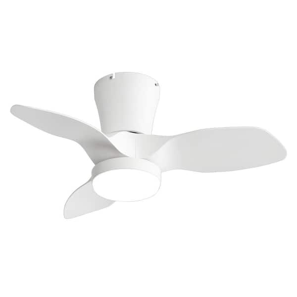 Breezary Spacesaver II 32 in. Integrated LED Indoor White Ceiling Fans with Light and Remote Control Included
