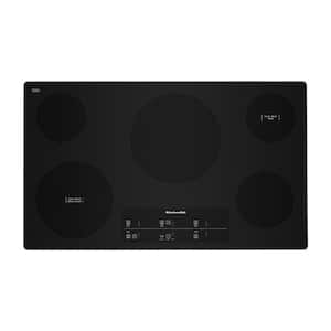36 in. Radiant Electric Cooktop in Black Stainless Steel with 5 Elements Including Triple-Ring Element