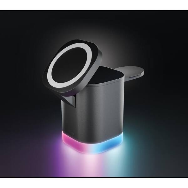 CHARGEWORX Magsafe 4-In-1 with RGB light, Black CHA-CX5329BK - The