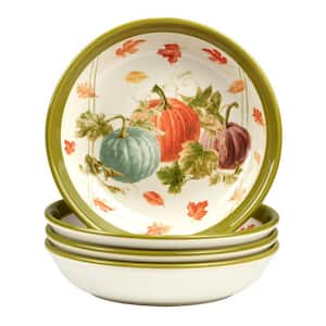 Autumn Harvest 9 in. 38 oz. Multicolored Earthenware Soup Bowl (Set of 4)
