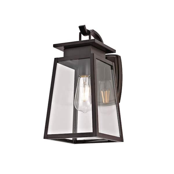 Addington Park 1-Light Textured Dark Bronze Transitional Outdoor Wall Sconce