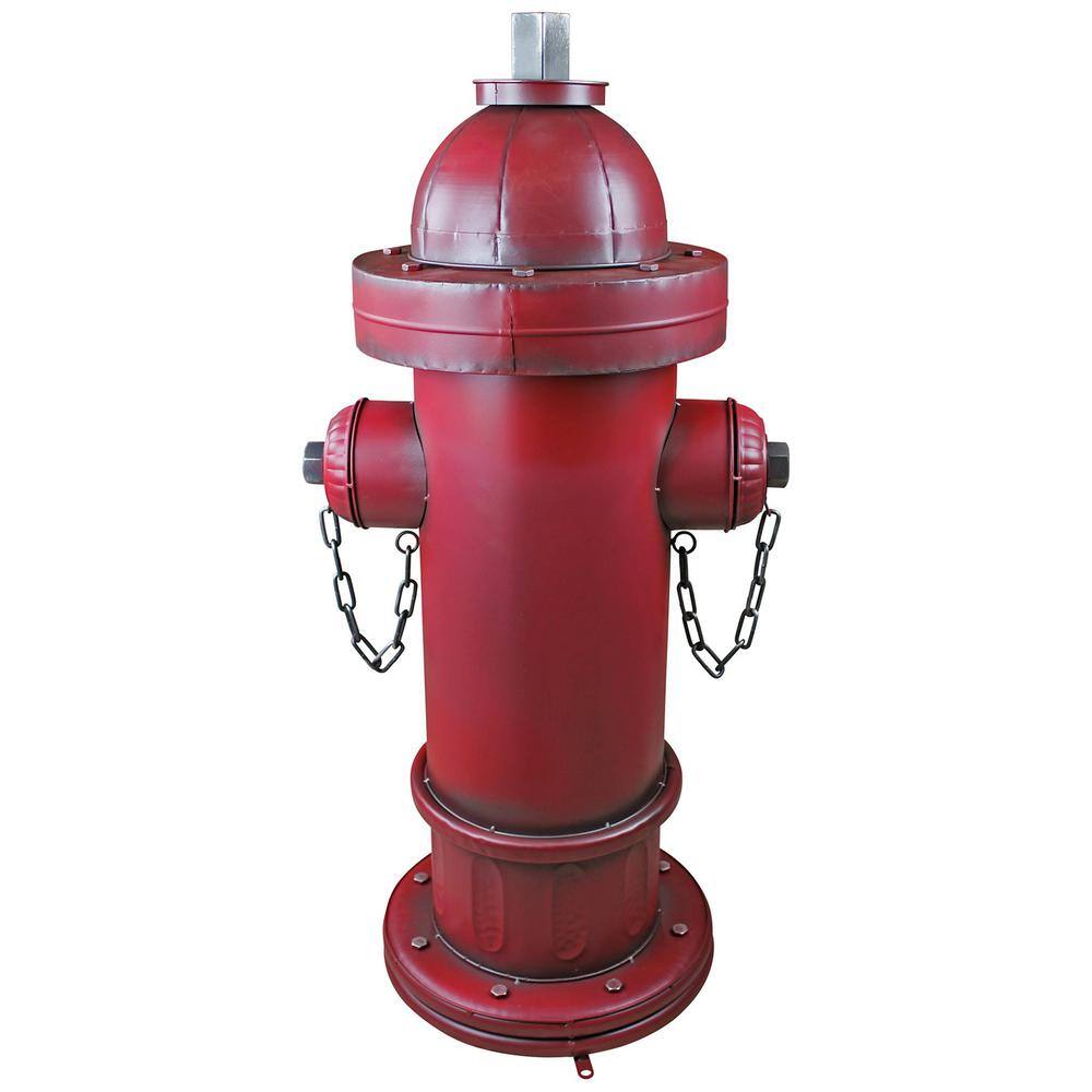 Grande Red Vintage Metal Fire Hydrant Garden Statue