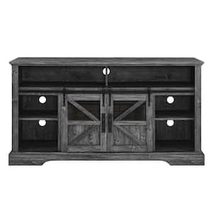 60 in. Freestanding Smart Electric Fireplace TV Stand with Door Sensor in Dark Rustic Oak