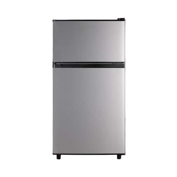 3.5 cu. ft. Manual Defrost Mini Upright Freezer in Stainless with Dual Door Adjustable Shelves Dorm Refrigerator Home