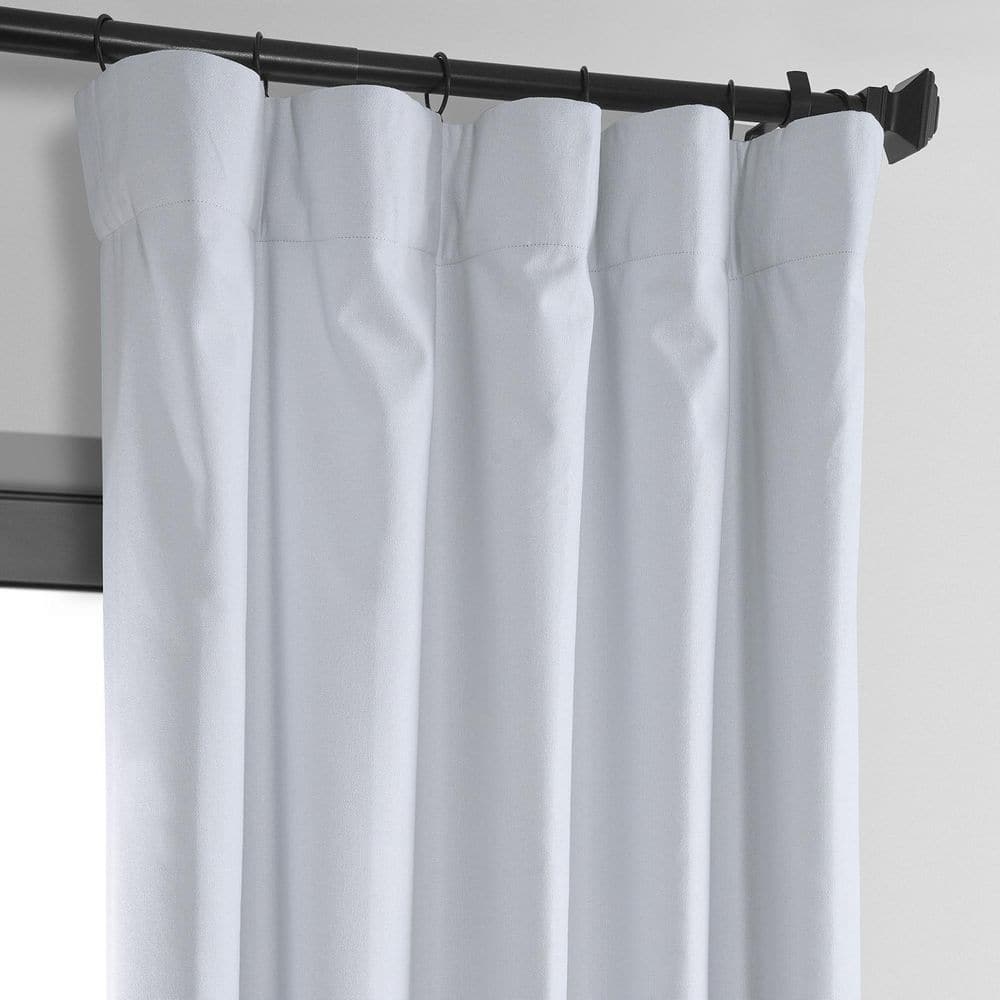 White Linen Weave Blackout Curtain Panel 50 x 84 Inches