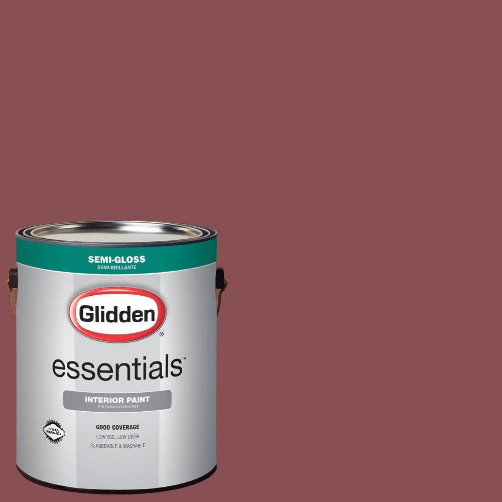 Tomahawk Red Color Glidden Essentials 1 gal. #HDGR52U Tomahawk Red Semi-Gloss Interior ...