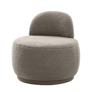 Franco Grey Upholstered Sherpa Contemporary Side Chair
