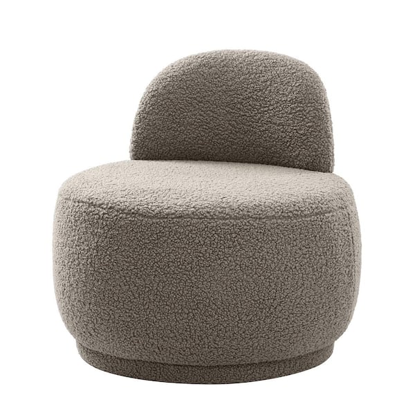 ARTFUL LIVING DESIGN Franco Grey Upholstered Sherpa Contemporary Side Chair